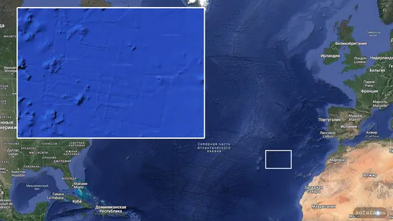 Необычные линии на морском дне недалеко от Канарских островов