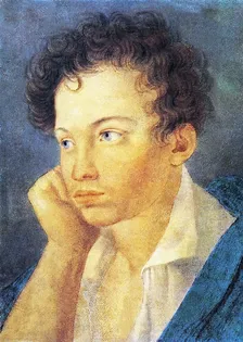 Молодой Пушкин – чёрные волосы, голубые глаза