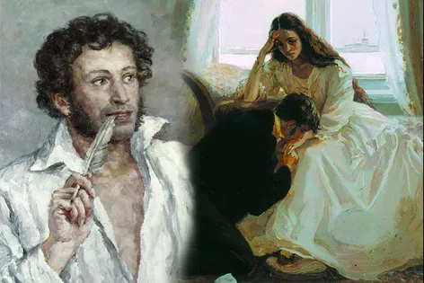 Пушкин работает над романом "Евгений Онегин"