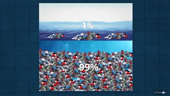 Острова пластика в океане, что мы видим - это лишь 1% всего пластика