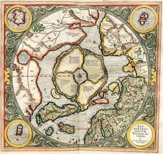 Карта Арктики из атласа Меркатора