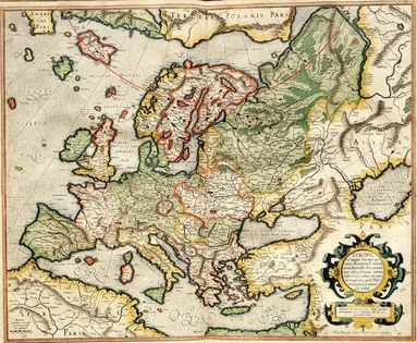 Карта Европы из атласа Меркатора